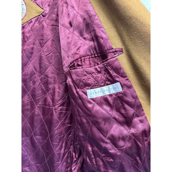 Vintage Henry Grethel Authentic Brown Men Blazer Wool Blend XL Quilted Lined - Picture 6 of 11